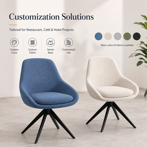 <span class=keywords><strong>Chaise</strong></span> de salle à manger pivotante de luxe moderne, dossier incurvé ergonomique, <span class=keywords><strong>design</strong></span> confortable, mobilier commercial pour hôtel et restaurant - Product Image 6