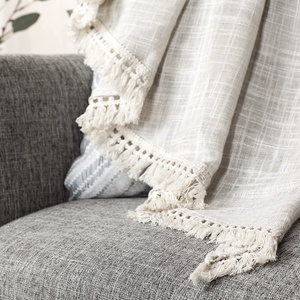 Bindi di lusso in tinta unita <span class=keywords><strong>per</strong></span> la casa con nappa in lino testurizzato Swag puro oscurante tenda mantovana <span class=keywords><strong>per</strong></span> la <span class=keywords><strong>cucina</strong></span> delle fattorie - Product Image 5