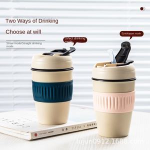 2025 nouvelle tasse à café en céramique Double paroi thermos isolé sous vide haute couleur valeur tasse à bec avec filet rouge idée cadeau - Product Image 2