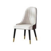 Chaise de restaurant mobile en cuir de luxe moderne, dossier en bois de sève haut de gamme, peinte, écologique, design hôtelier