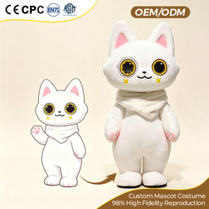 Costume de mascotte de chat en fourrure personnalisé, mignon, <span class=keywords><strong>pour</strong></span> cosplay animal, <span class=keywords><strong>dessin</strong></span> <span class=keywords><strong>animé</strong></span>, ours, déguisement de carnaval <span class=keywords><strong>pour</strong></span> adulte - Product Image 1