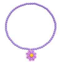 Collier de perles coloré pour enfants, pendentif fleur, bijoux de princesse