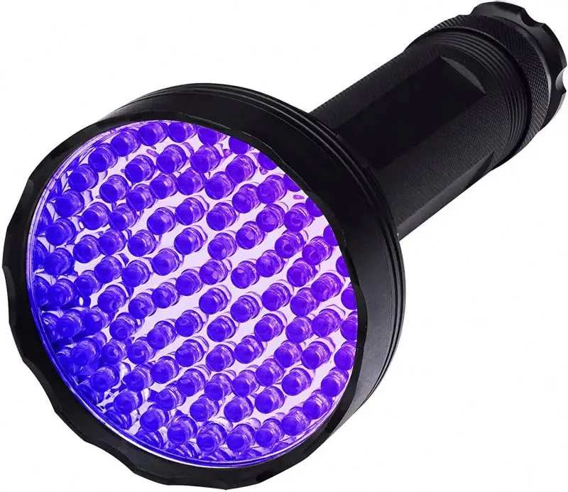 Lampe de poche UV lumière noire, Linterna ultravioleta 100 LED 365 395 nM Détecteur de lumière noire ultraviolette pour urine de chien