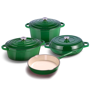Sáng Đồ Gia Dụng 19Pcs Gradient Màu Xanh Lá Cây Men Nồi Đặt Đúc-Sắt Đồ Nấu Nướng Nhà Bếp Nấu Ăn Nồi Men Soong Đặt Đồ Nấu Nướng Thiết Lập - Product Image 2