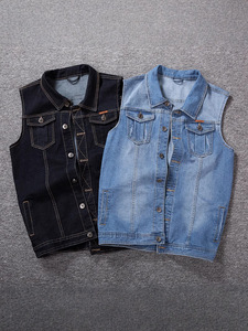大きいサイズ メンズ 冬用 ホースクリップ デニムベスト ジャケット ストレッチ 100% コットン シェル 抗ピリング カジュアル ノースリーブ アウターウェア Vネック - Product Image 2