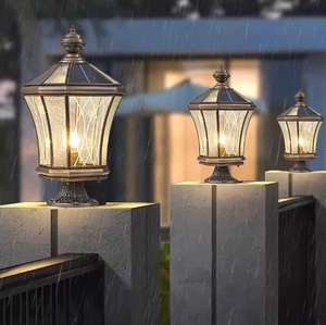 Lámpara de Puerta Cilíndrica Solar de Aluminio Fundido para Exteriores, LED con Base E27, IP65 Impermeable, Sensor de Luz, Diseño Moderno - Product Image 3