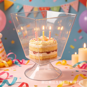 Rongda Square Transparent Plastic <b>Container</b> For Cakes Desserts Fruit Platters Party <b>Snacks</b> Modern Simple Style - Product Image 3