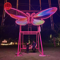 Balançoire papillon ailes lumineuses interactives grand équipement d'amusement extérieur lumière LED chaise berçante balançoire papillon