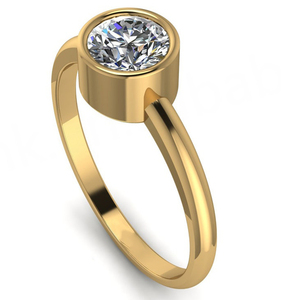 Bague en argent sterling 925 plaqué or jaune 14 carats, sertie à griffes vintage, certifiée, en moissanite, vente en gros, bijoux pour femmes - Product Image 2