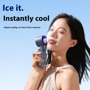 Ventilateur portable rechargeable 3600 mAh, mini, pliable, design portable, moteur sans balais, faible bruit, refroidissement par glace, cinq vitesses, pour voiture - Product Image 3