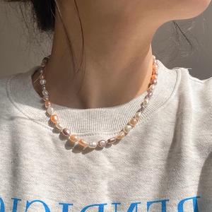 Collar de Plata 925 con Hebilla y Perla Natural, Cadena de Suéter Ligera de Lujo para Niñas, Estilo Barroco Colorido, Nuevo Estilo - Product Image 2