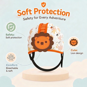 Protecteur de tête pour bébé, <span class=keywords><strong>casque</strong></span> de sécurité en éponge douce, style mignon, chapeau de protection réglable pour enfant - Product Image 1
