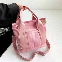 Sac de shopping en toile de coton uni pour femmes, sac fourre-tout en toile multi-poches avec fermeture éclair