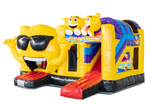 Castello Gonfiabile Divertente con Scivolo a Tema Emoji, Casa Gonfiabile Commerciale per Bambini per Noleggio Eventi - Product Image 3