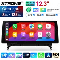 Autoradio Android 12,3 pouces 8+128 Go avec navigation pour BMW X3 F25 (2011-2013) système CIC, écran 2K Snapdragon 680, 4G mondial XTRONS