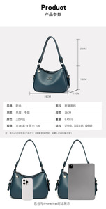 Wholesale Large Capacity Vintage Leather Women Handbags PU Leather Designer Female Purses Women Classic Soft <b>Tote</b> Bags - Product Image 2