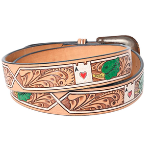 High Quality Custom Length Western Unisex Genuine Cow Hide Waist <b>Belts</b> Alloy Hand Tooled Hand Painted <b>Vintage</b> Style Direct India - Product Image 2