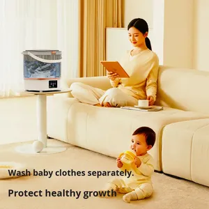 Nouvelle machine à laver les sous-vêtements semi-automatique, lavage et séchage tout-en-un, pour la maison, le dortoir, les chaussettes, les sous-vêtements pour enfants, pliable, petite, mini - Product Image 1