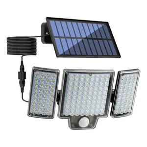 144LED High Bright Wide Range SMD2835 Motion Sensor Waterproof Outdoor Solar Wall Light with Remote Control for Garden Pathway