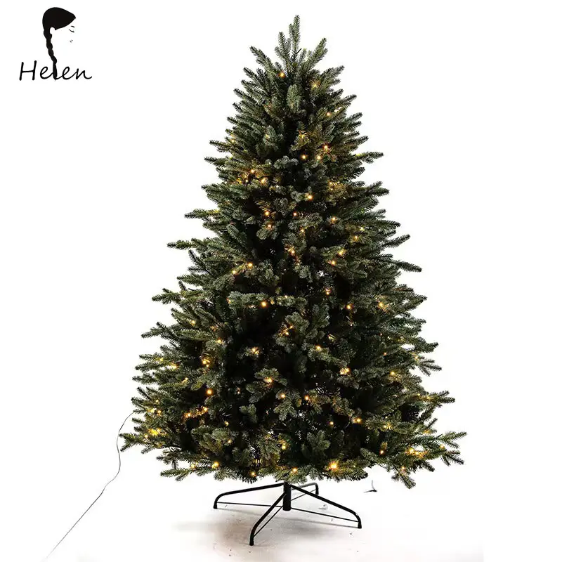 HELEN Pine Xmas Tree fabbrica all'ingrosso durevole albero di natale artificiale con luce a LED per decorare regali per natale pa