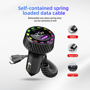 Cargador de coche 2 puertos USB Cargador de coche <span class=keywords><strong>Carga</strong></span> rápida 3,0 USB C Adaptador de cargador de teléfono para coche - Product Image 2
