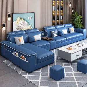 Divano Modulare a Tre Posti Ultra Confortevole a Forma di U con Rivestimento Morbido e Imbottitura in Spugna per Soggiorno - Product Image 4