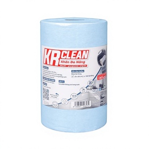 ผ้าเช็ดทำความสะอาดแบบม้วน Krclean ย่อยสลายได้ เป็นมิตรกับสิ่งแวดล้อม สีฟ้า ไม่ถักทอ ซึมซับได้ดี ใช้ซ้ำได้ สำหรับครัวเรือน แบบเรียบ น้ำหนัก 1 กก. - Product Image 1