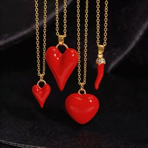 Collar Personalizado con Corazón y Circonita Roja Clásica para <span class=keywords><strong>Mi</strong></span> <span class=keywords><strong>Hija</strong></span> - Product Image 1