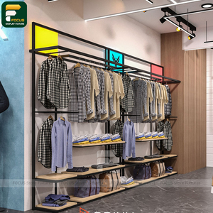 ชั้นวางเสื้อผ้าสำหรับจัดแสดงหน้าร้าน ชั้นวางเสื้อผ้าสำหรับร้านค้าปลีก ดีไซน์อุปกรณ์ตกแต่งร้านเสื้อผ้า - Product Image 4