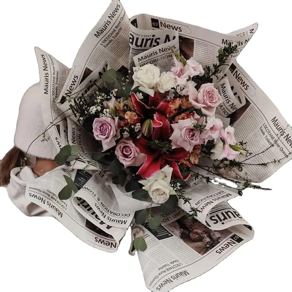 Винтажная английская Цветочная оберточная газета, бумага, Корейская крафт-оберточная бумага, цветочный букет, бумажные листы