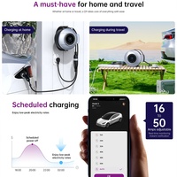 Chargeur EV portable 2 en 1 16A 11Kw avec WiFi solaire, application Tuya, protection IP65, câble Type 2 de 5m, Plug&Play, RFID