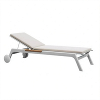Ensemble de chaises longues de patio imperméables en aluminium et PVC, chaise longue de piscine, chaise longue d'extérieur avec table d'appoint
