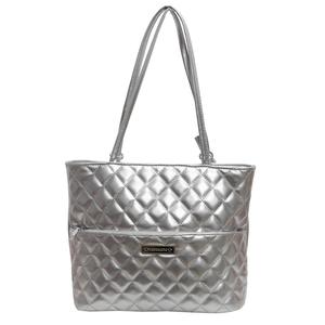 Sac à main pour femme à la mode en argent avec motif de diamant et poche zippée - Product Image 2