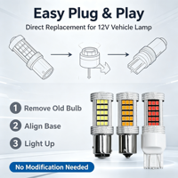2835-66SMD LED Autolampe 6000K Weiß Rot Gelb Mehrfarbig Brems- Blinker- Rück- Nebelschlussleuchte 12V