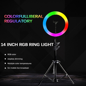 Anello Luminoso LED RGB a Forma di Cuore da 14 Pollici con Telecomando, Portatile in Materiale ABS per Trucco, Selfie e <span class=keywords><strong>Video</strong></span> in Diretta - Product Image 3