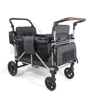 2 Seat Folding Baby Wagon Stroller Foldable Outdoor Beach Kids Garden Wagon Cart