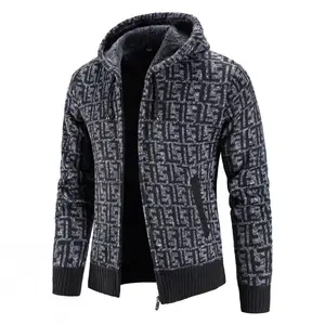 New Autumn And Winter Men's Hooded Cardigan Sweater Men's Sweater Coat Fashion Top Color Sweater