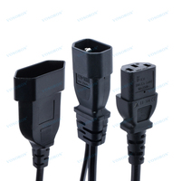 Câble d'alimentation en Y, prise IEC320 C14 mâle 3 broches, adaptateur secteur AC vers prises femelles C13 + CEE7/16 2 broches