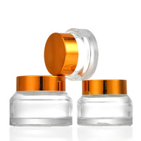ODM fournisseur 15ml 30ml 50ml bocal en verre vide de couleur ambre givré transparent pot en verre de crème cosmétique pot en verre d'épaule en pente pot en verre avec Scr