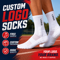 Chaussettes de sport personnalisées avec logo, design gratuit, chaussettes en coton respirant et doux, idéales pour l'assortiment des uniformes de club et de groupe