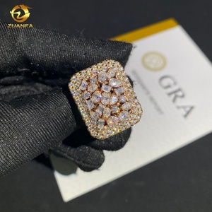 Anillo con Certificado GRA, Anillo Hip Hop con Incrustaciones de Moissanita, Moissanita VVS, Joyería de Plata 925, Anillo Fino con Corte Mixto de Diamantes <span class=keywords><strong>para</strong></span> Hombre - Product Image 6