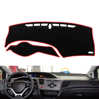 Cubierta para el Tablero del Automóvil, Antideslizante, Aislante del Calor, Alfombrilla de Protección para la Consola Central, Accesorios Interiores para Honda Civic 2012-2015