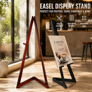 Expositor Publicitario Plegable de Madera HUEVE Personalizado, Ligero, Fácil de Montar, Soporte Ajustable para Carteles y Letreros - Product Image 1