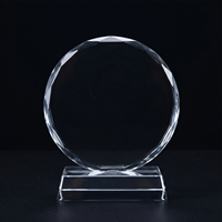 Trophée Rond Personnalisable en Cristal Thème Ange Impression UV Bords Polis Coupés pour Cadeau Souvenir d'Entreprise Décoratif