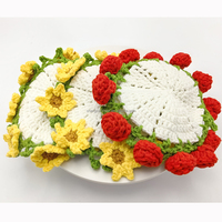 Accessoires de décoration de table faits à la main tapis de bouquet ou tampons Crochet fleurs Arrangement de mariage cadeaux de faveur d'invité