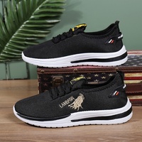 BAEWOON B77 Chaussures de sport pour hommes, baskets décontractées tendance pour l'été, chaussures de course noires à bout rond pour homme, nouvelle collection printemps