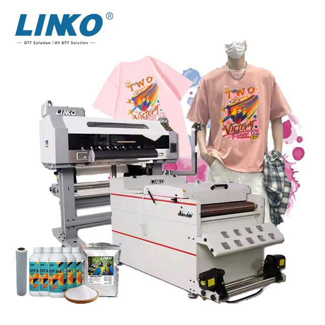 LINKO 2026 Factory 24inch A1 T-shirt Dtf Printer Printing Machine With Dual Printing Heads Digital Printer with Pigment Ink