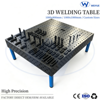 Table de soudage 3D en acier de précision de qualité industrielle 1000x800x200mm, haute capacité de charge pour l'entretien en atelier