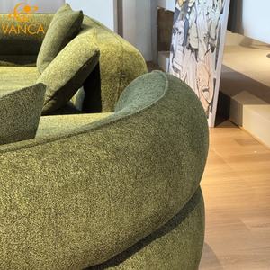 أريكة على شكل حرف U عصرية وأنيقة، أثاث لغرفة المعيشة، أريكة قطاعية فاخرة للفيلات، أريكة دائرية قابلة للتعديل من القماش - Product Image 5