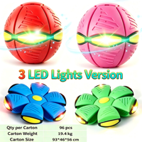 Jouet pour chien Transform Flying Saucer Ball, jouet interactif pour animaux de compagnie avec LED, qui se déforme en pressant, pour jouer en extérieur